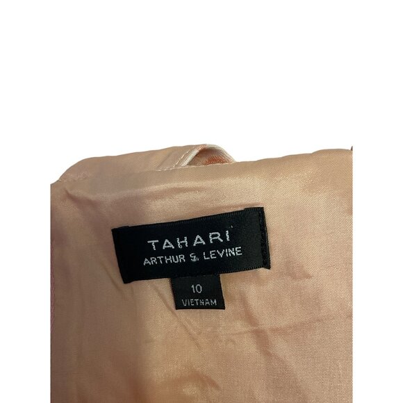 Tahari Women's Sheath Dress Size 10 Sleeveless Floral Pink White - Picture 5 of 6